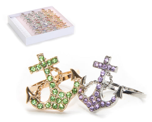 Anchor Design Birthstone Ring