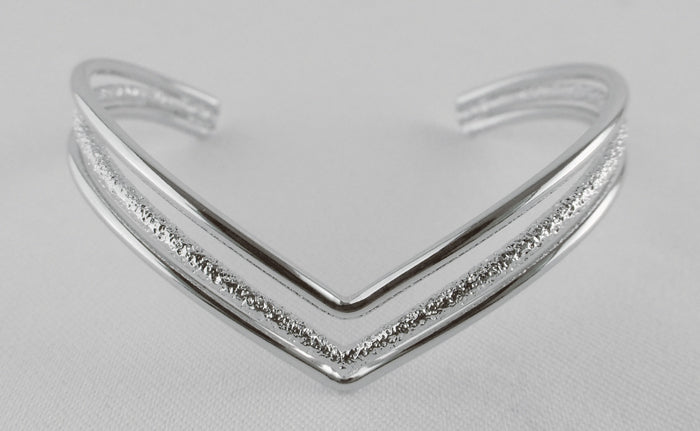 V Design w/ Crystals Cuff Bracelet