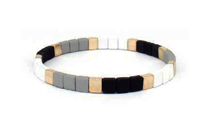 Colored Mini Squares Stretch Bracelet