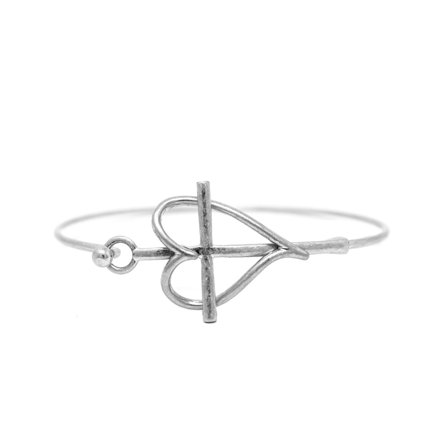 SIlver Cross/Heart Pin/Loop Bracelet