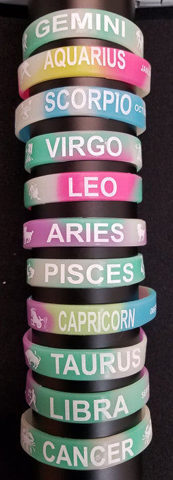 Silocon Zodiac Glow In The Dark Stretch Bracelet Package