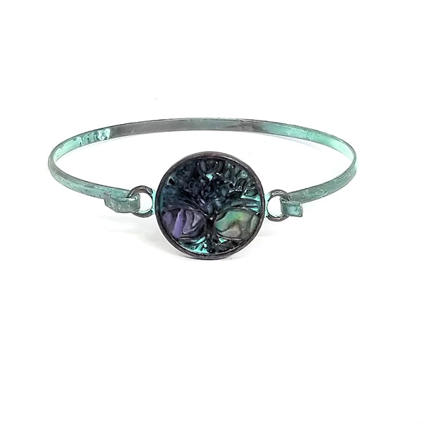 Patina Round Tree w/ Shell Bracelet