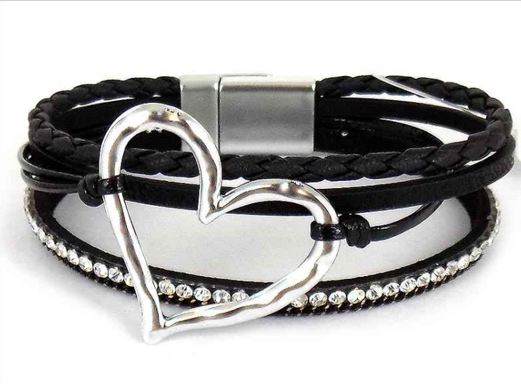Hammered Metal Heart Bracelet