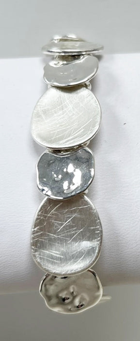 Silver Ovals/Circles Stretch Bracelet
