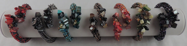 Stone Beaded Wrap Adjustable Bracelet