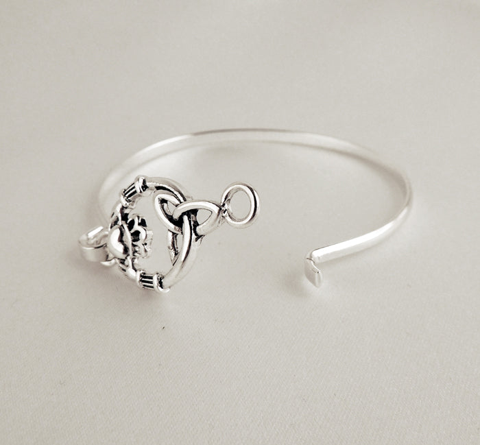 Celtic Claddaugh Cuff/Hook Bracelet