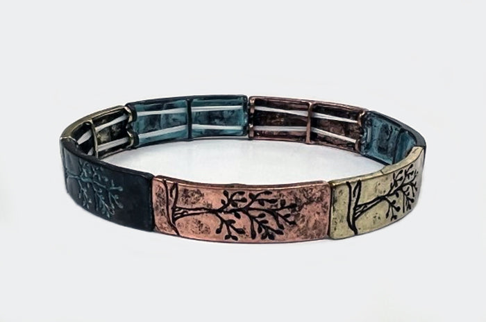 Multicolor Tree Of Life Stretch Bracelet