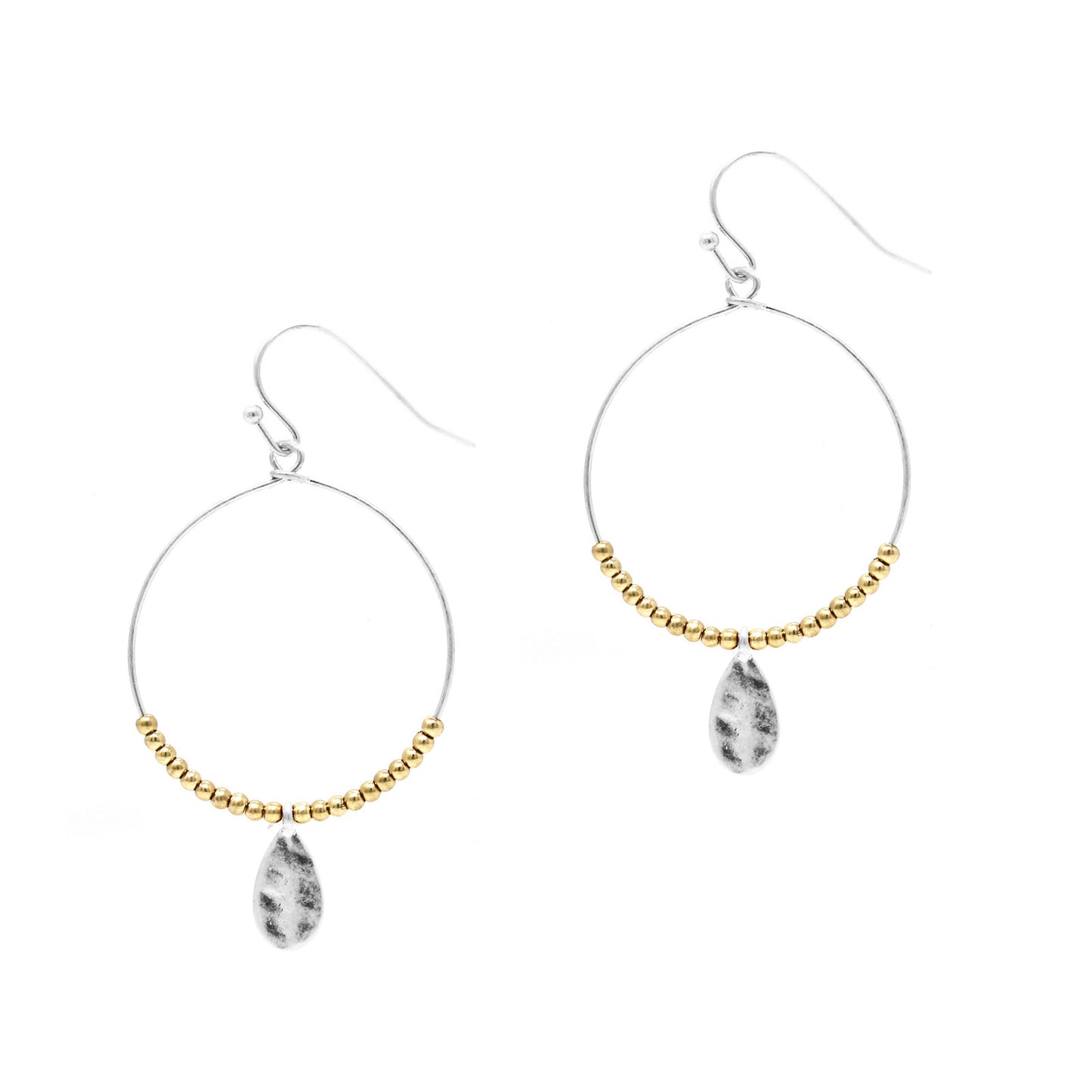 Hoop w/ Beads - Teardrop - Multicolor Earrings