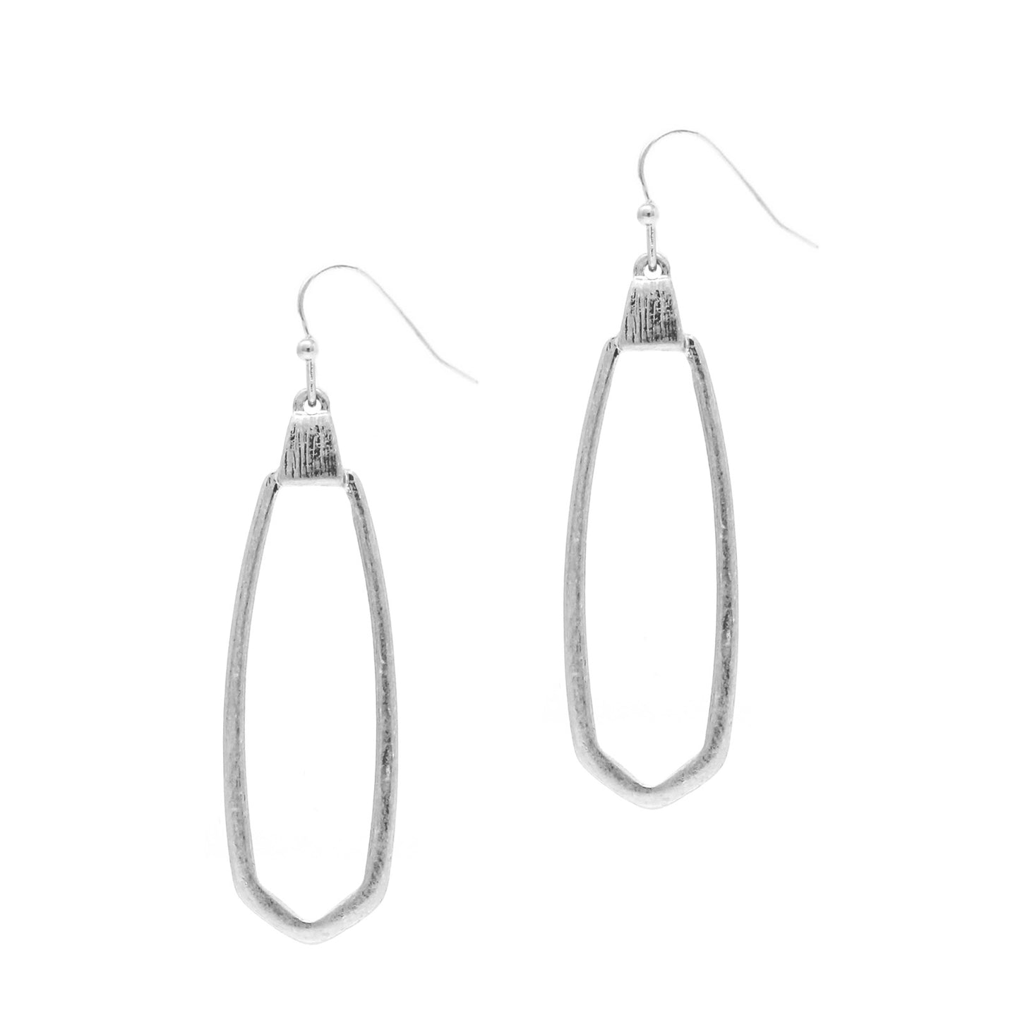 Long Oval - Silver - Earrings