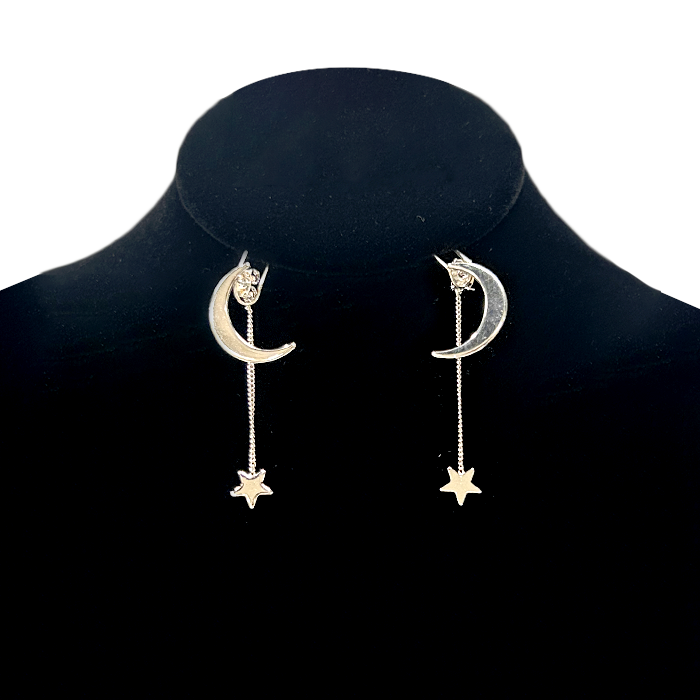 Moon w/ Dangling Star Earrings