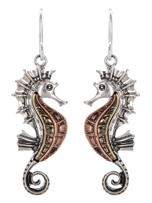 Sea Horse Earrings - Multicopper