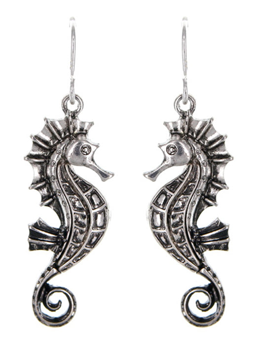 Sea Horse Earrings - Silver