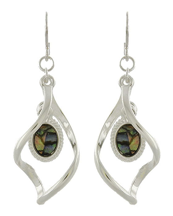 Twist w/ Abalone Drop Earrings