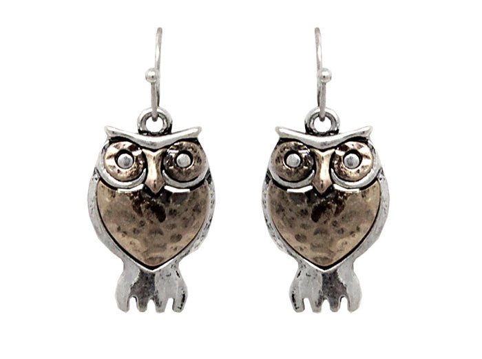 Owl Earrings - Silver