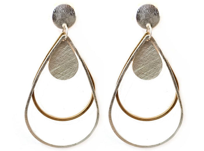 Triple Teardrops - Post Earrings