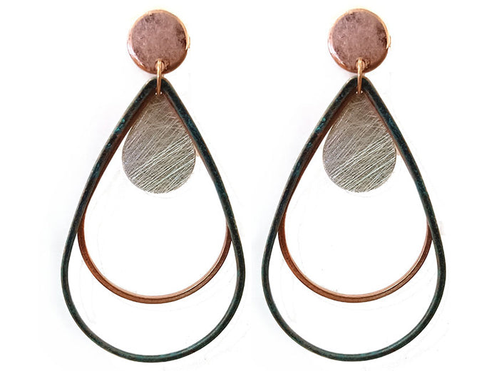 Triple Teardrops - Post Earrings