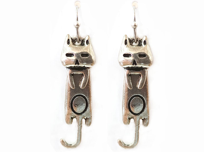 Hanging Cat - Movable Parts Earrings