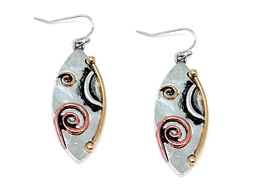Oval w/ Swirls Earrings - Multicolor