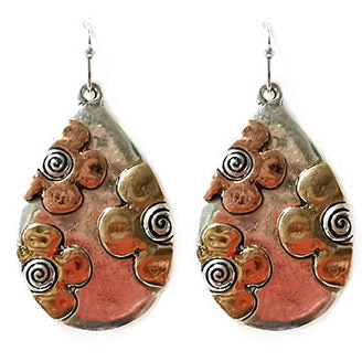 Flowers Teardrop Earrings - Multicolor