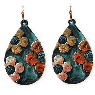 Flowers Teardrop Earrings - Multipatina