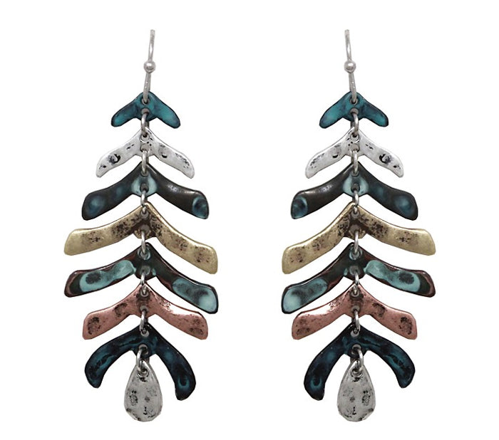 Segmented Leaf Earrings - Multipatina