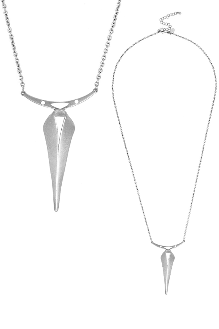 Long Point Pendant - Silver Necklace