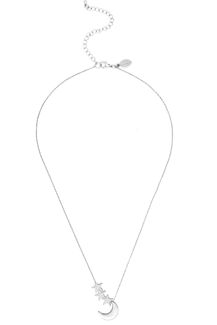 Stars w/ Moon Silver Necklace