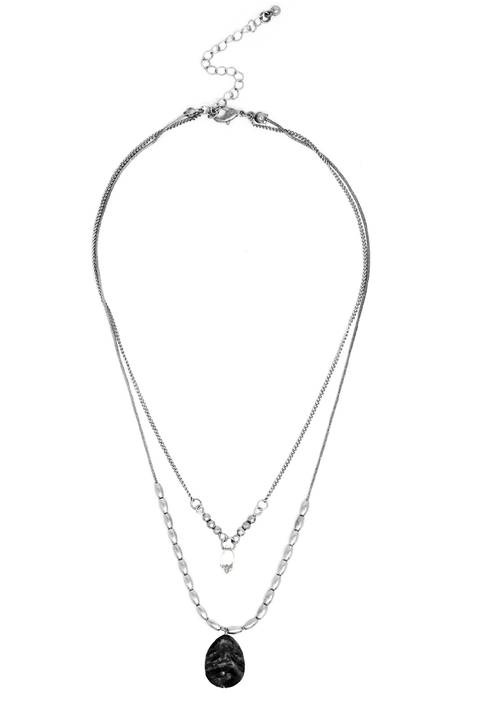 Two Strand w/ Teardrop Crazy Jasper Necklace
