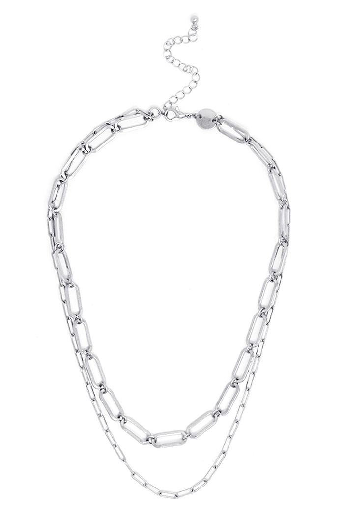 Two Strand Chain - Silver Necklace
