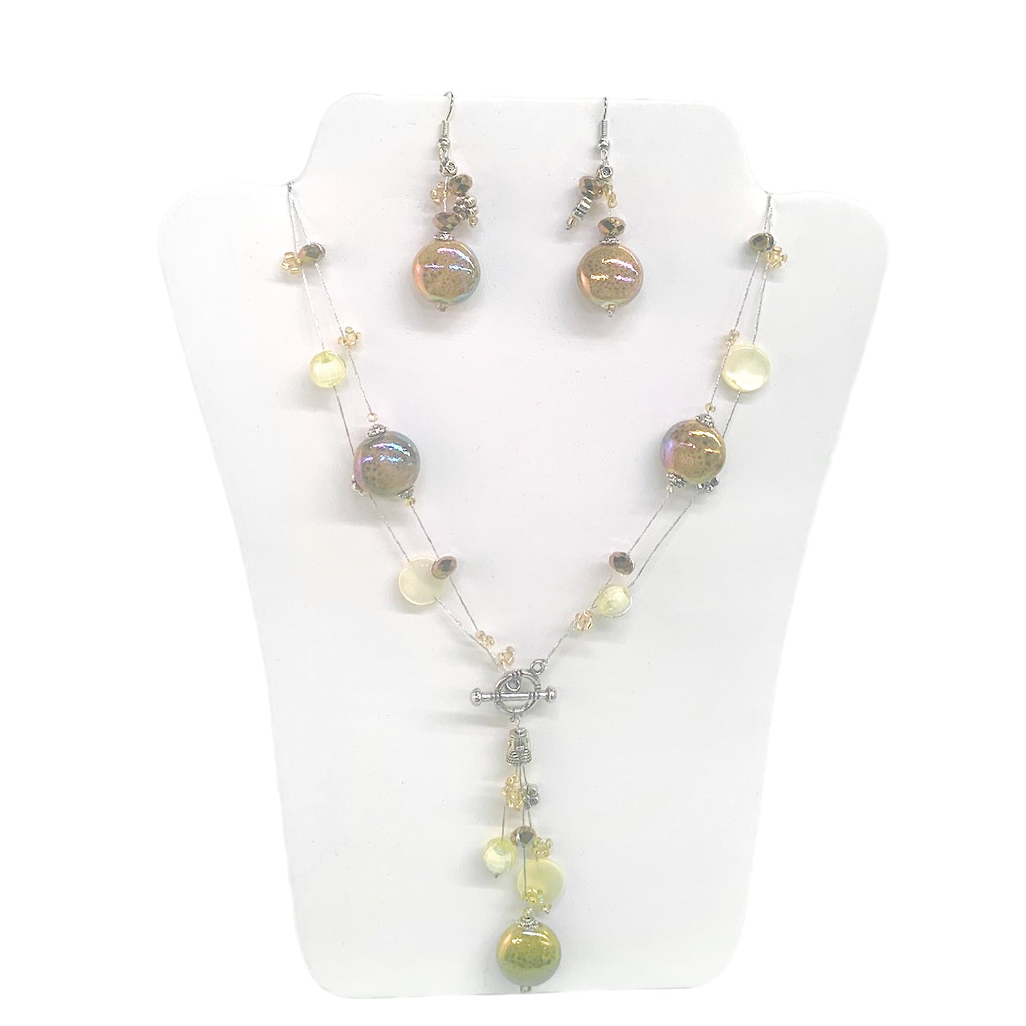 Threaded Shiny Yellow Bead N/E Set