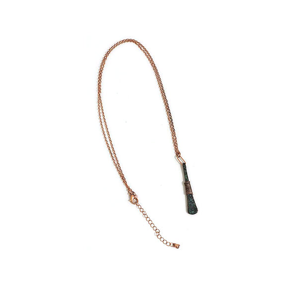 Ornate Finger w/ Wire Wrap Patina Necklace