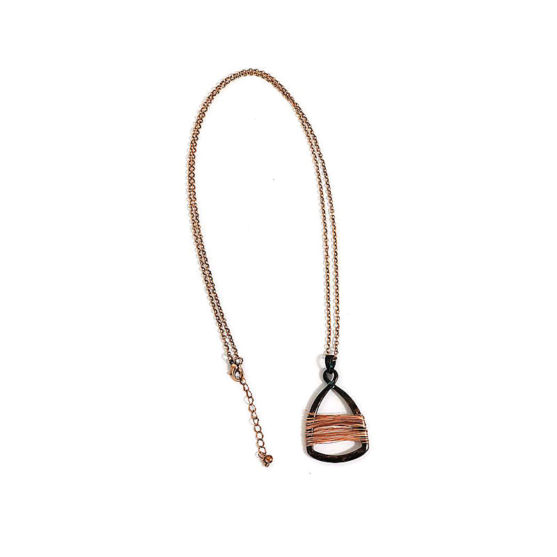 Bell w/ Wire - Long - Patina Necklace