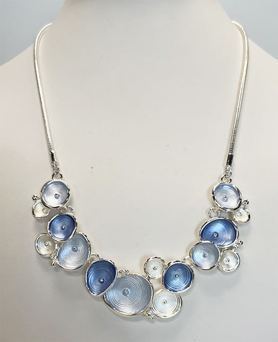 String Of Ovals - Blue Necklace