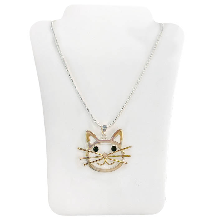 Cat - Silver/Gold Necklace/Pin