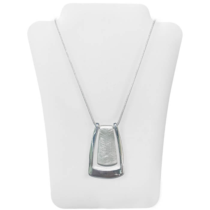 Embeded Trapezoids - Silver Necklace