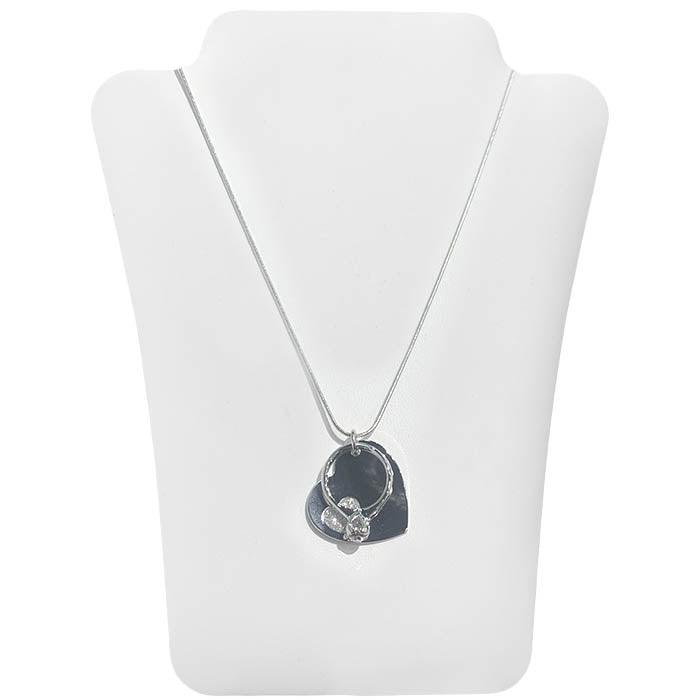 Glitter Heart w/ Diamond Ring Necklace