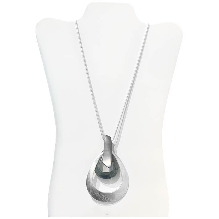 Long - Double Embeded Teardrops Necklace