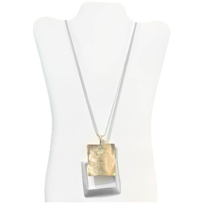 Long - Double Square Multicolor Necklace