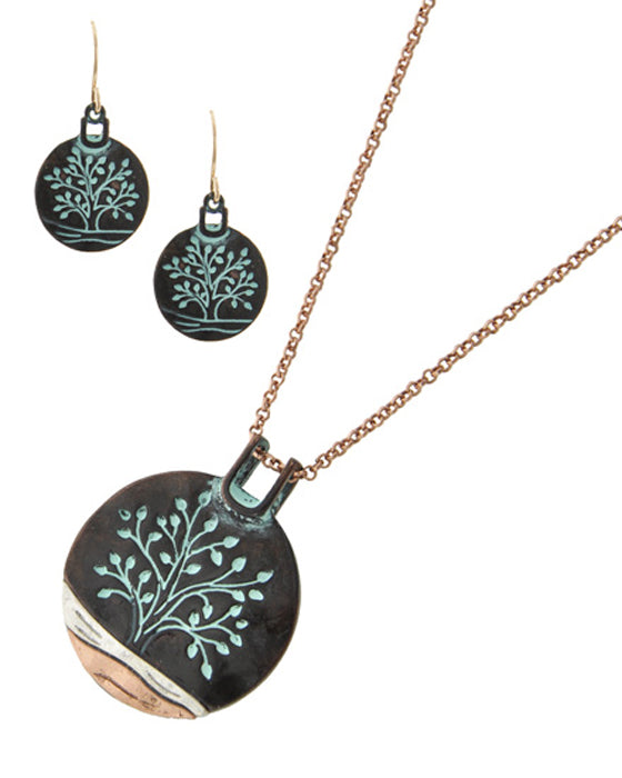 Tree Of Life - Round - Patina N/E Set