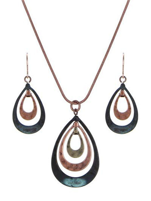 Triple Teardrop - Patina N/E Set