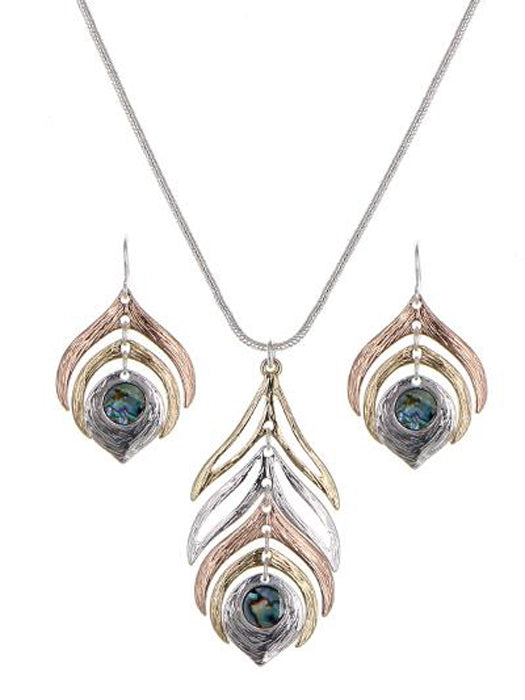 Layered "U" Feather - Multicolor N/E Set