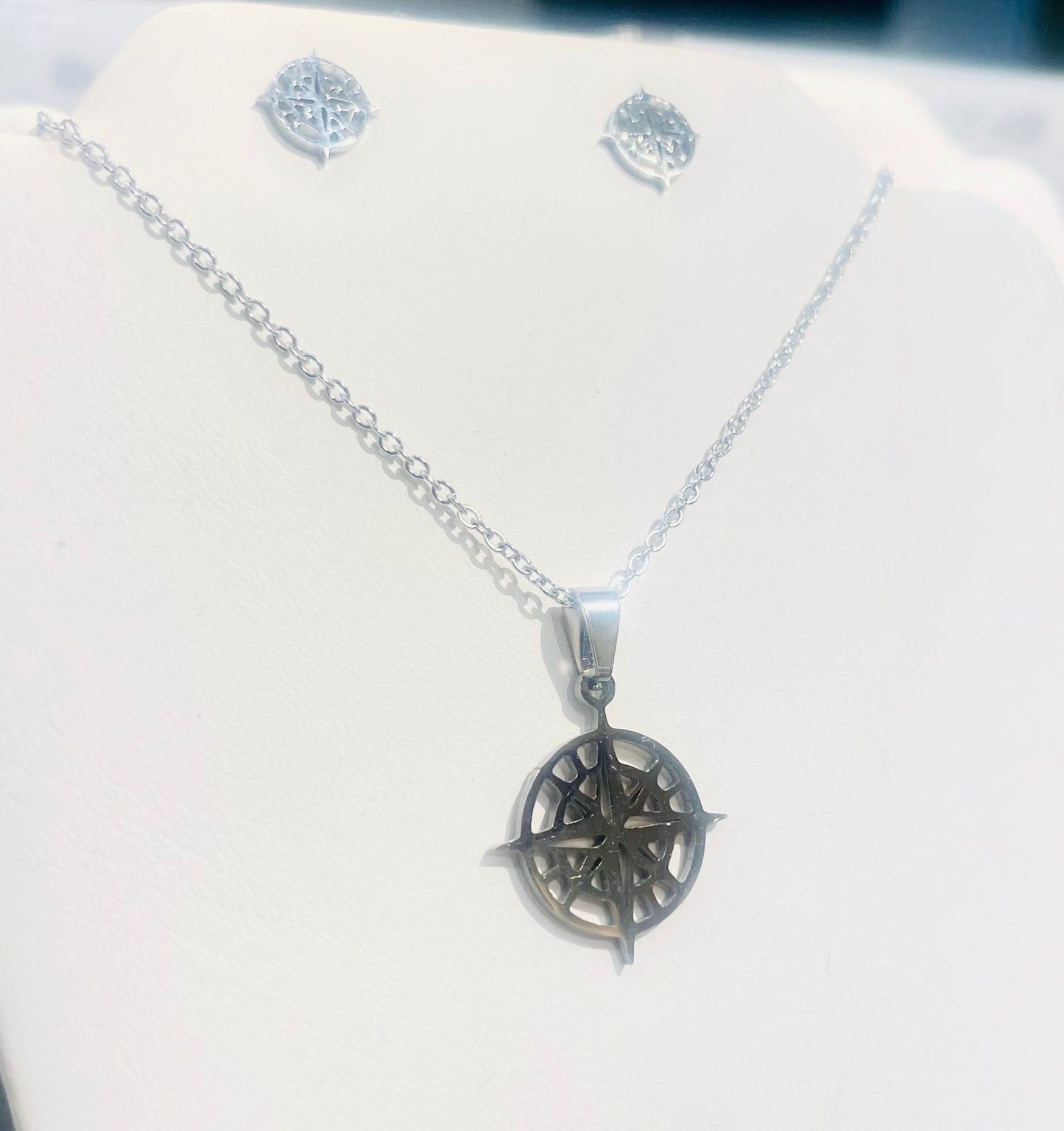 Compass Necklace/Earring Set