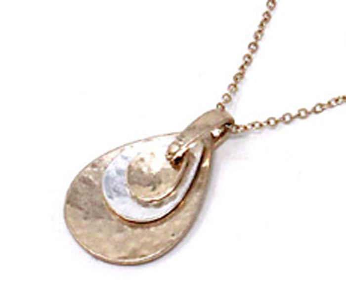 Triple Embedded Ovals Gold N/E Set