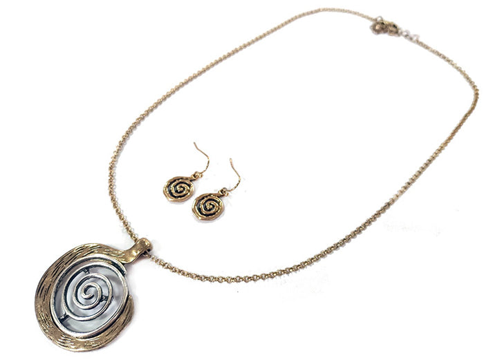 Circle Swirl Gold N/E Set