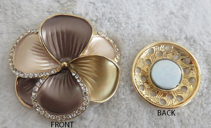 Brown Flower Magnetic Pin