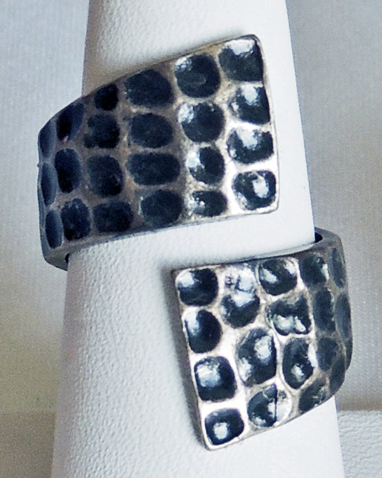 Gold Hammered Wedge Adjustable Metal Ring