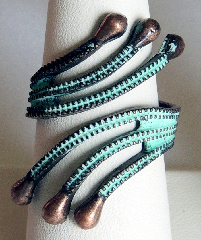 Patina Triple Wave Adjustable Metal Ring