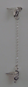 Bat w/ Owl - Double Post Earring w/ Chain.