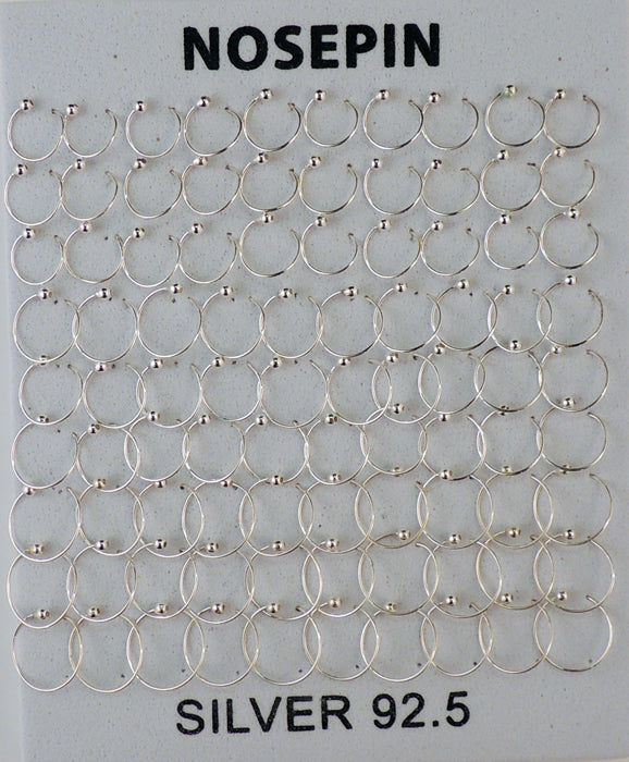 Plain Hoop Ball Sterling Silver Nose Ring