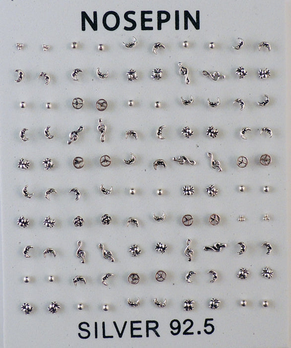 Assorted Designs Sterling Silver Nose Pin